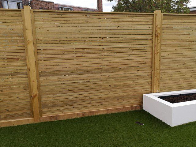 softwood horizontal screen fence london garden builders