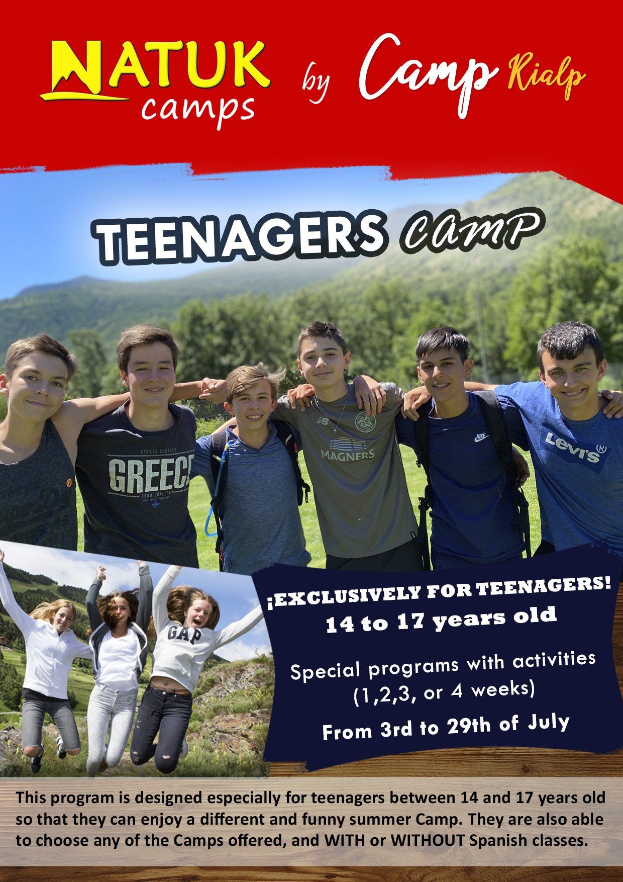 Catálogo Teenagers camp 2021 inglés