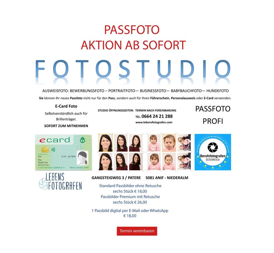 Passbild Profi Berufsfotografen Passbild Profi
