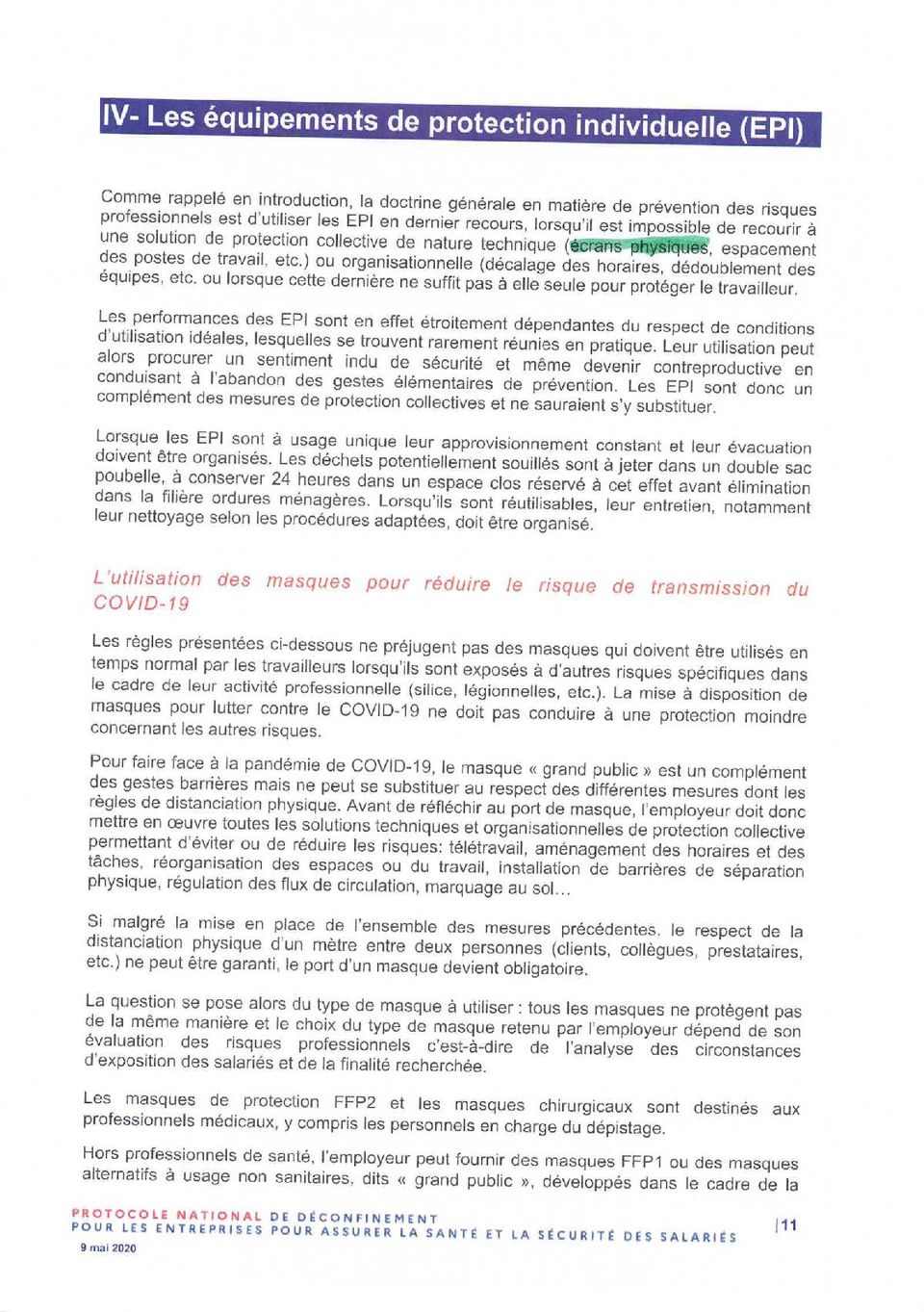 plastique-déconfinement-fiches-ministère-du travail-covid-19 p9