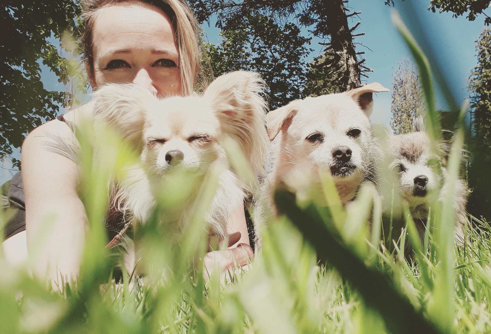 Meike gemeinsam mit ihren Hunden