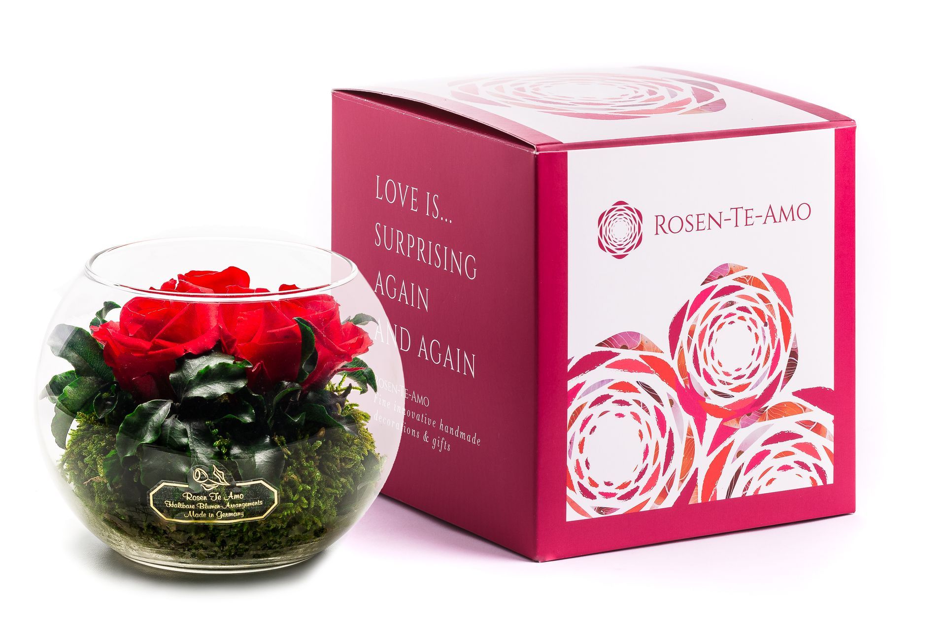 echte-Rosen-im-Glas konservierte-Rosengestecke | echte-Blume