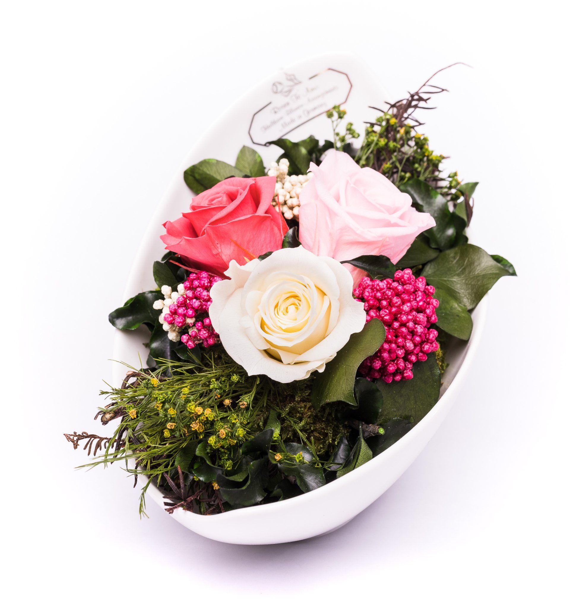 Rosen-te-amo CTF-RMIPD-S01 konservierte konservierte-Blumen-Geschenke für-jeden-Anlass Rosen-im-Keramik Vase
