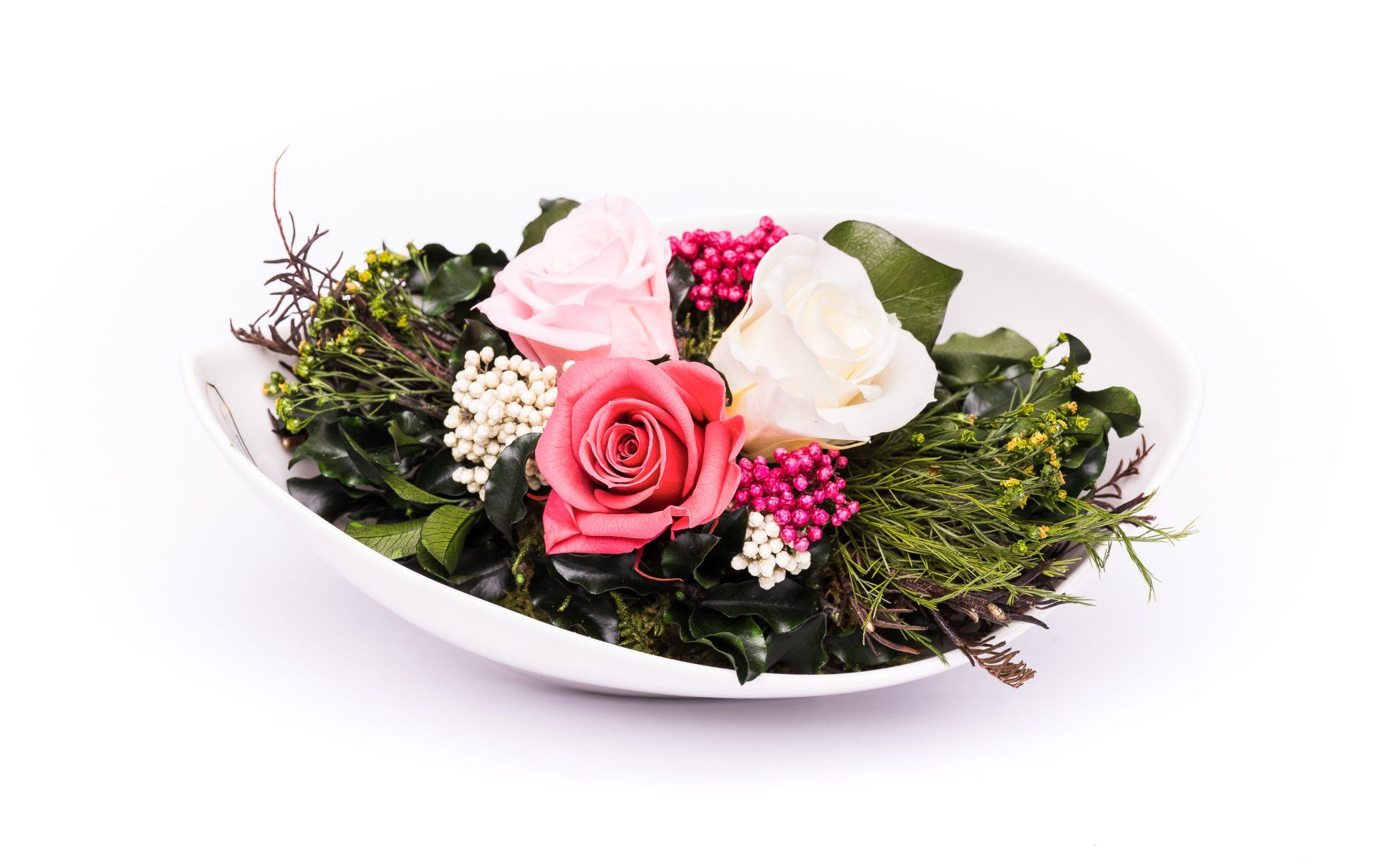 Rosen-te-amo CTF-RMIPD-S01 echte konservierte-Rosengestecke Geschenke-für-Sie-Keramik Vase