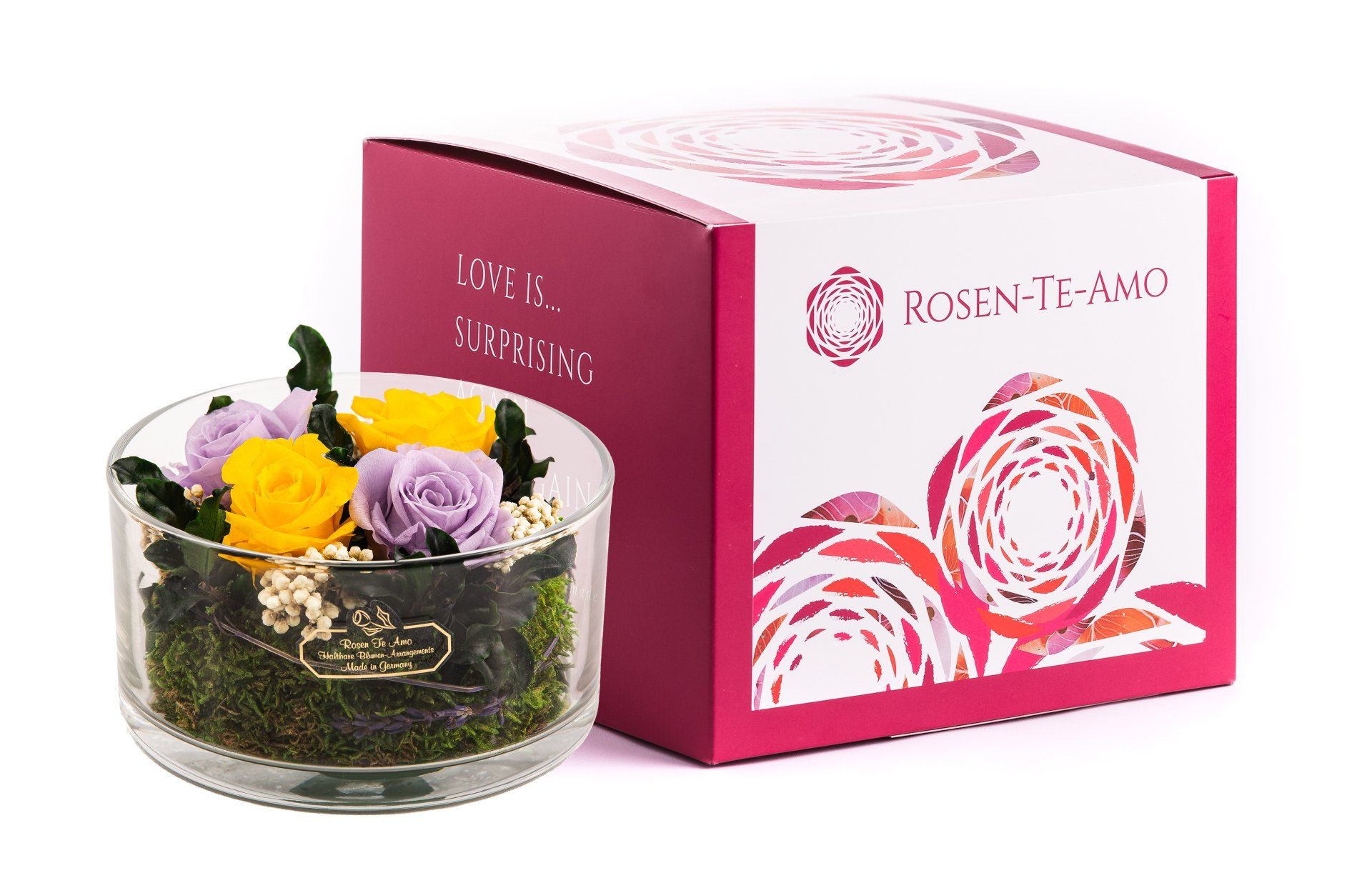 echte-Rosen-im-Glas konservierte-Rosengestecke | echte-Rosen