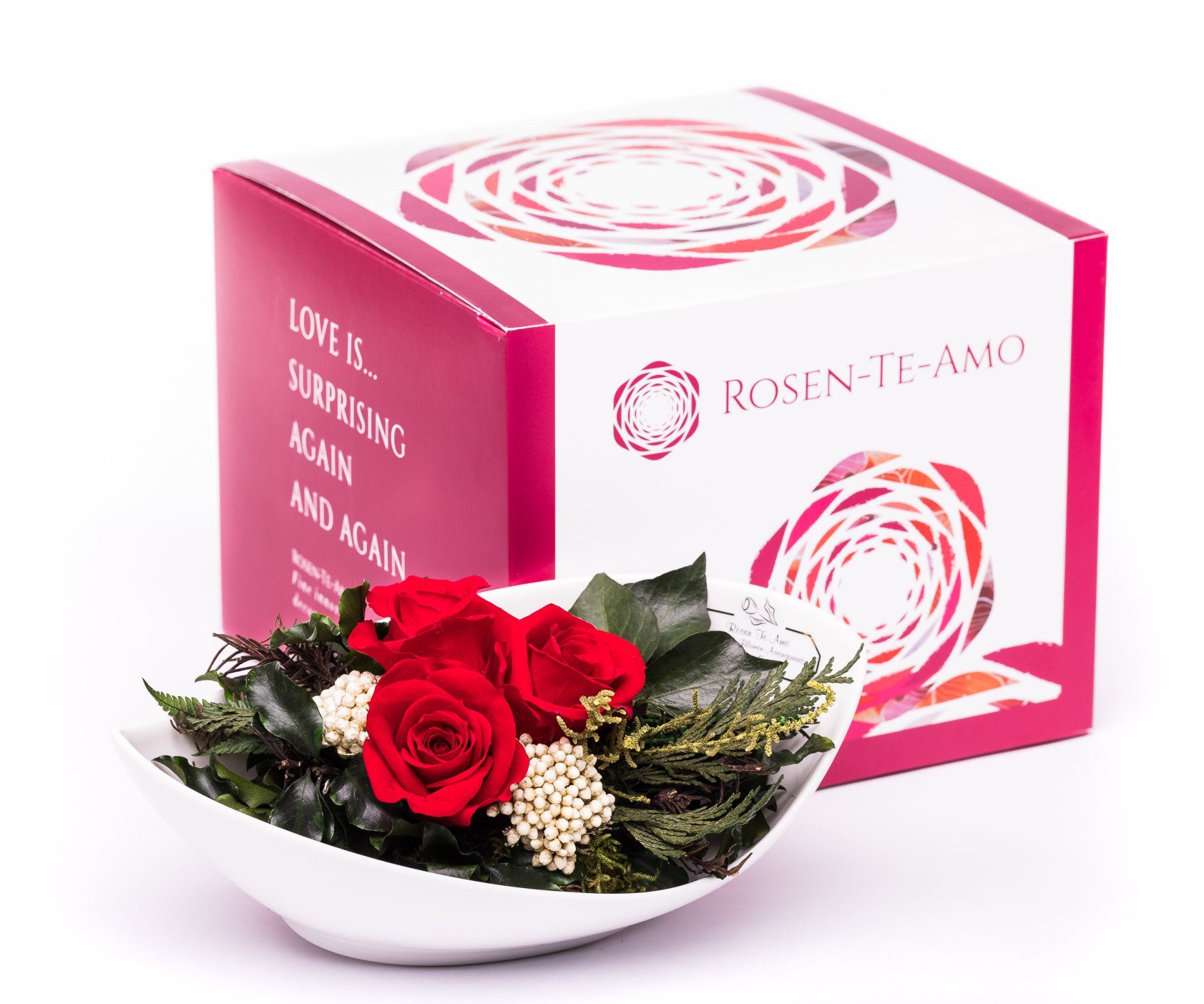 echte konservierte Rosenstrauß als Geschenkidee - Weihnacht