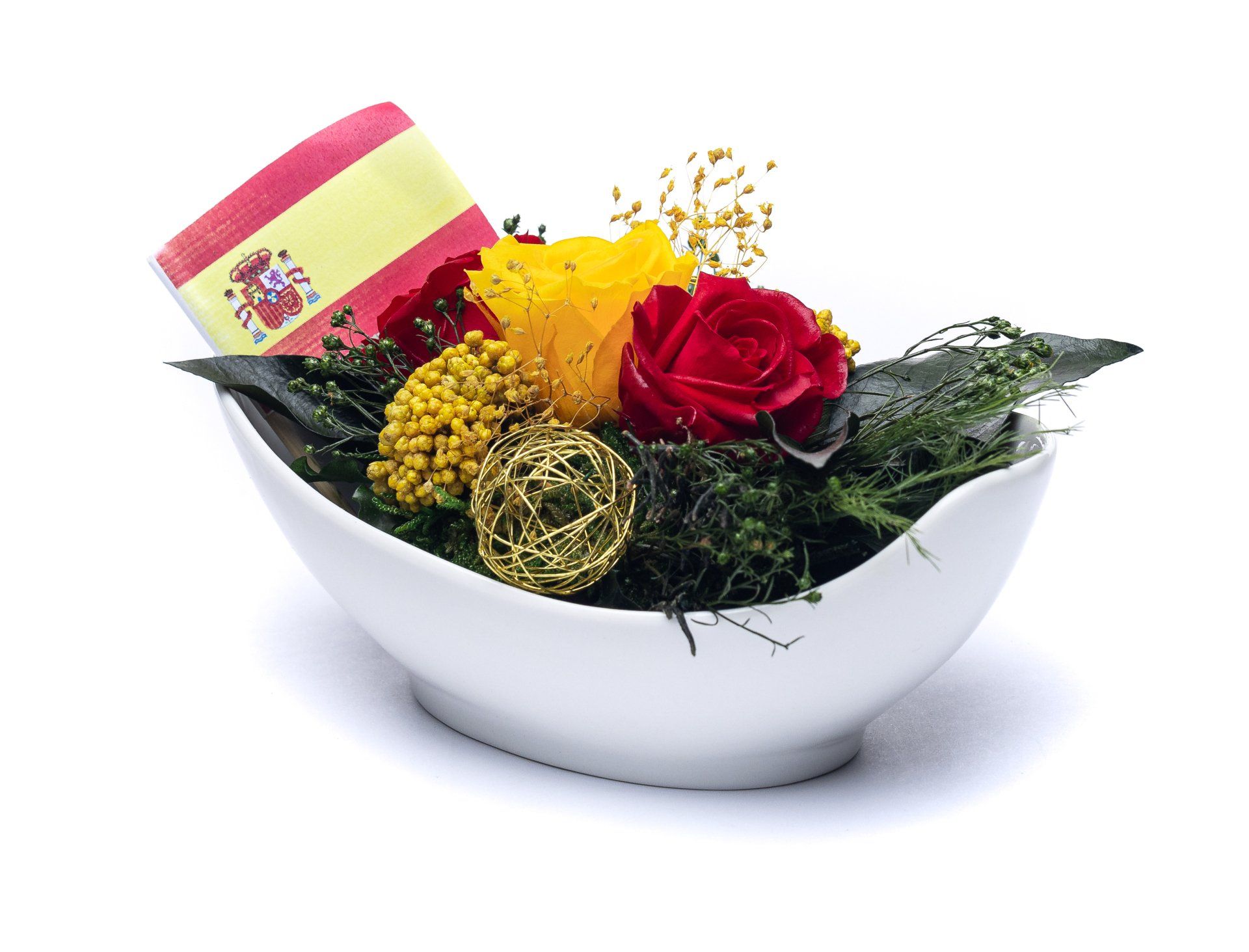 Rote-Rosengestecke | konservierte-Blumen-Geschenke | rote-Rosen-im-Keramik Vase |