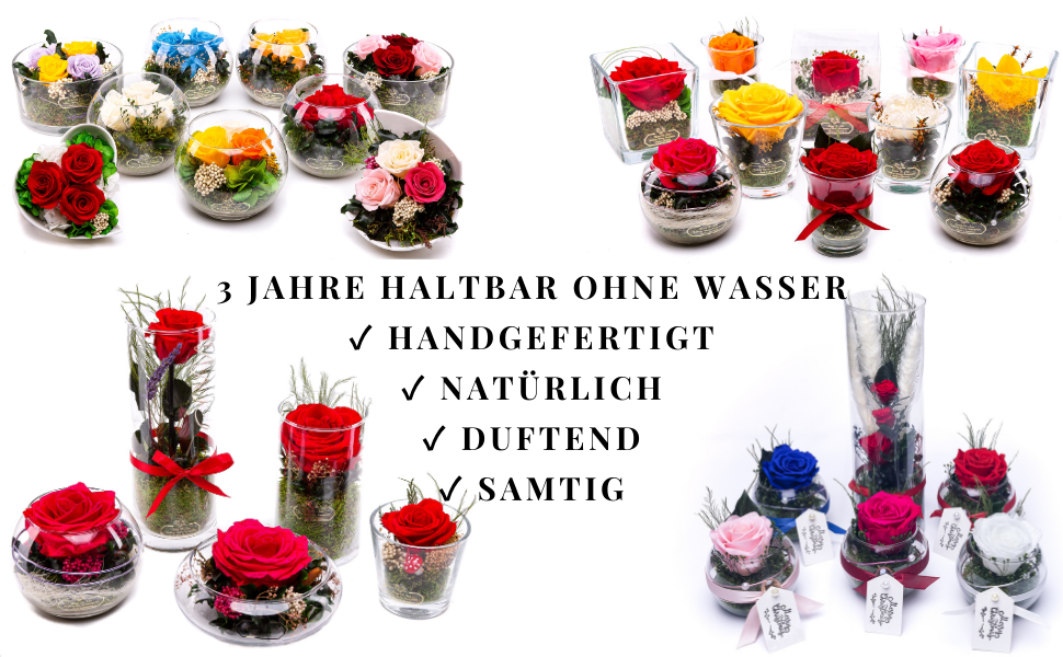 Rosen te Amo - Echte konservierte echte konservierte Rosenstrauß als Geschenkidee - Weihnacht