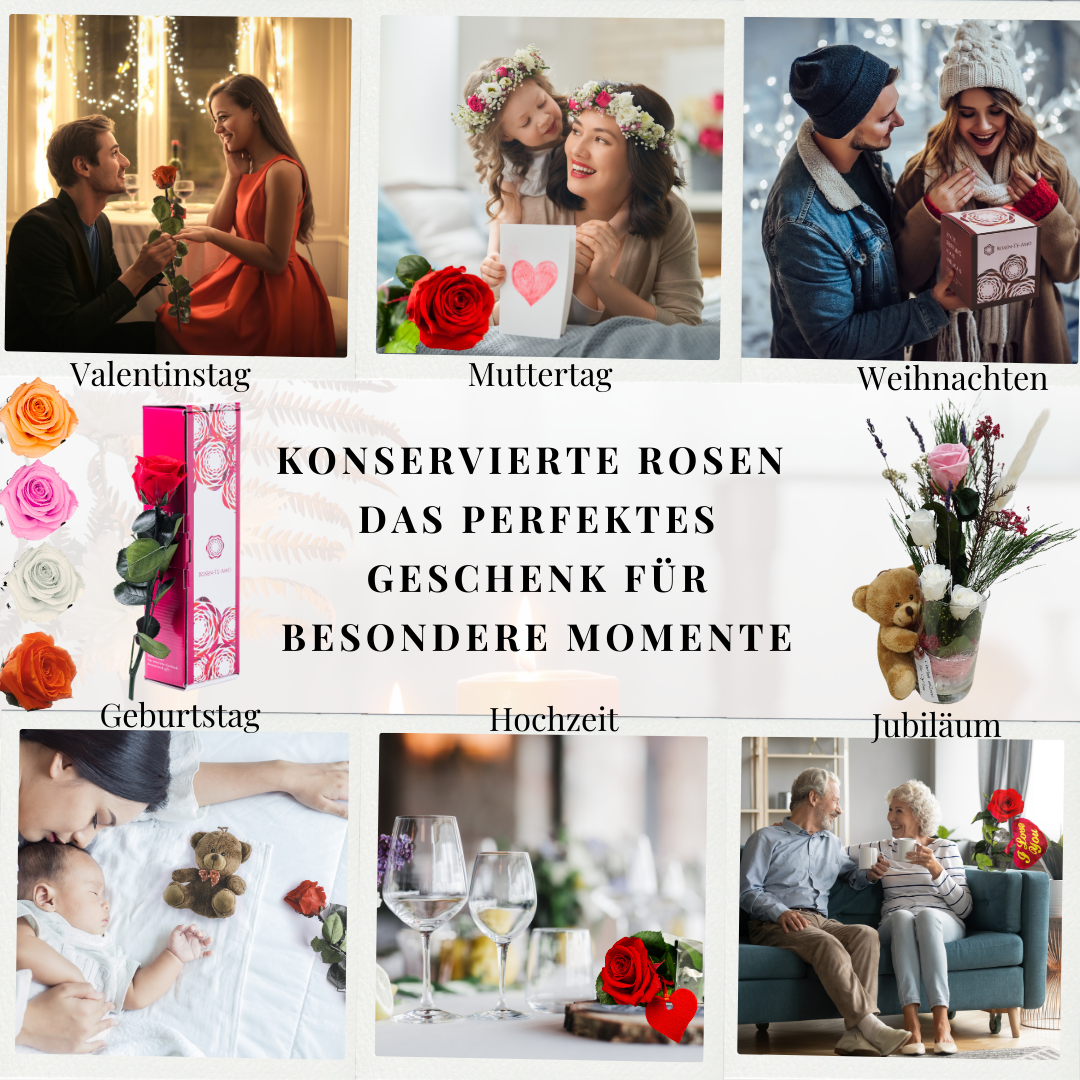 Rosen te Amo GTF-RMIRE-001 triple rote Rose Blumen in der Vase, haltbare Rosen, Rosen im Glas, Valentinstag Geschenk, infinity Rosen, haltbare-Rosen, ewige-Rosen, Echte-Blumenarrangement, I-Love-You, Geschenk-für-Freundin, Liebesgeschenke,