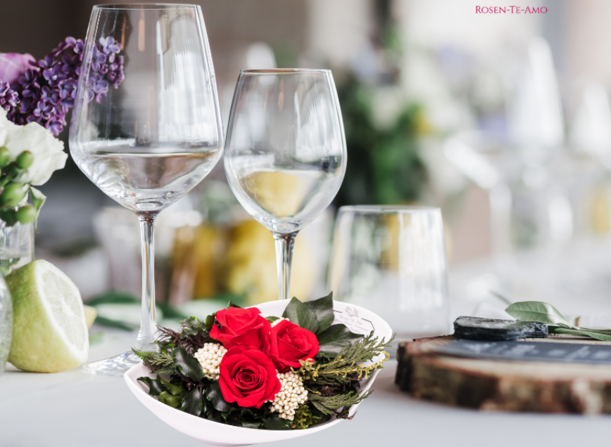 Rosen te Amo GTF-RMIRE-001 triple rote Rose Hochzeitsgeschenk | Blumen-Dekoartikel | konservierte-Tischdeko | echte-Blumen