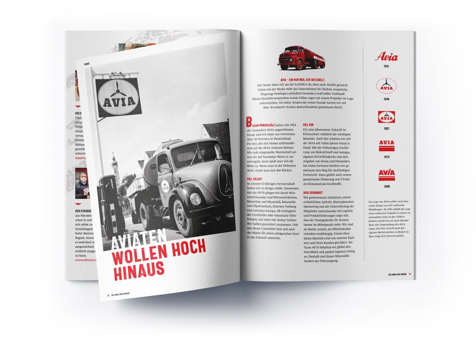 V8 Werbeagentur, Nürnberg, Motor für Marken, AVIA Braun Mineralöle, Imagebroschüre