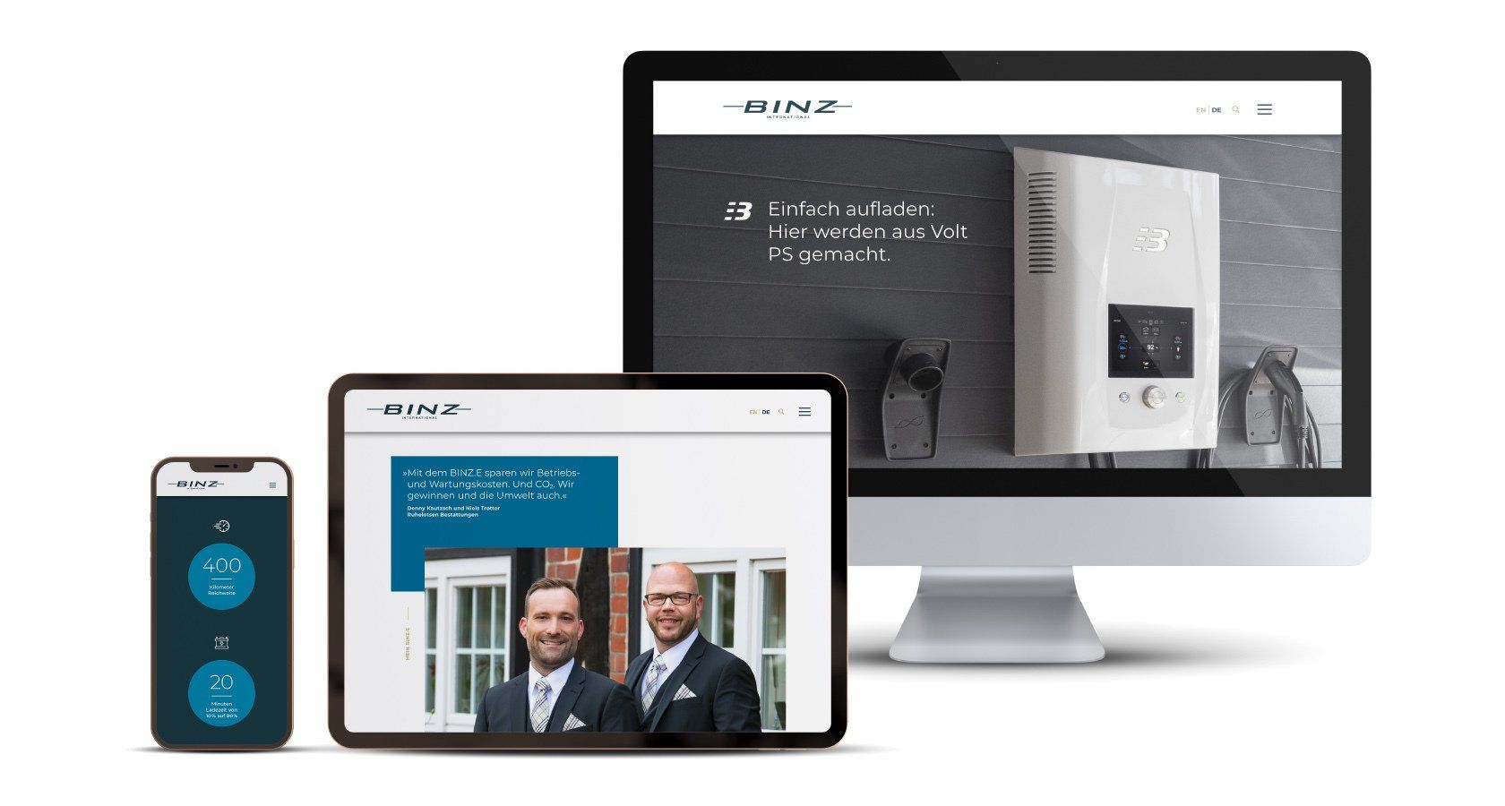 V8 Werbeagentur Nürnberg, BINZ International Bestattungsfahrzeuge, Webdesign, Internetauftritt