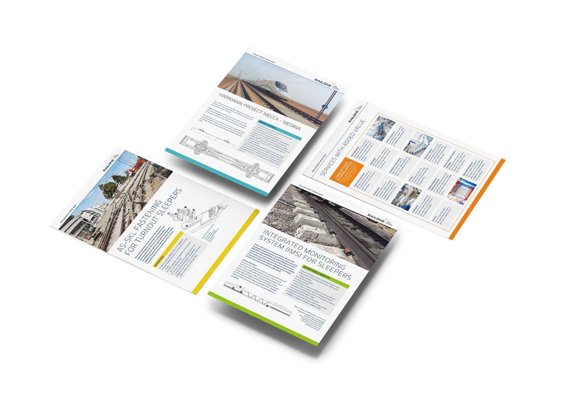 V8 Werbeagentur, Nürnberg, Motor für Marken, RAILONE Printprodukte, Projekt-Broschüren