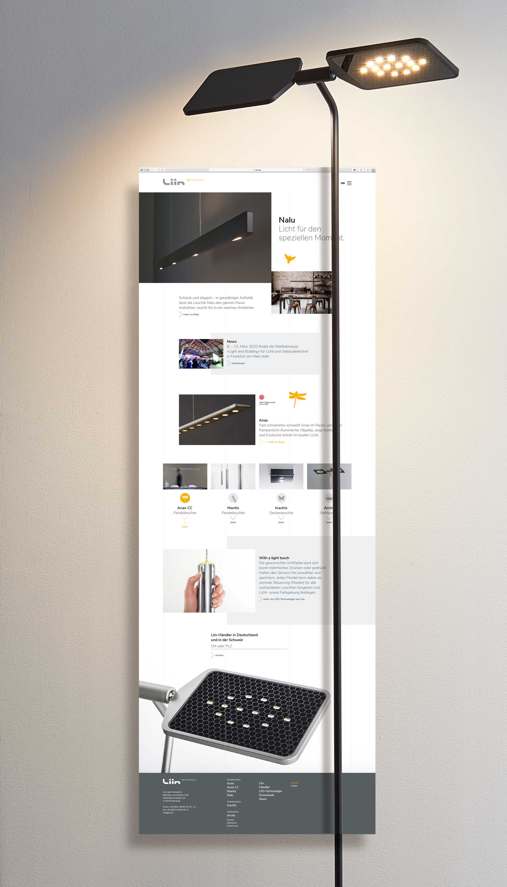 V8 Werbeagentur Nürnberg Liin Light Innovations Website Relaunch