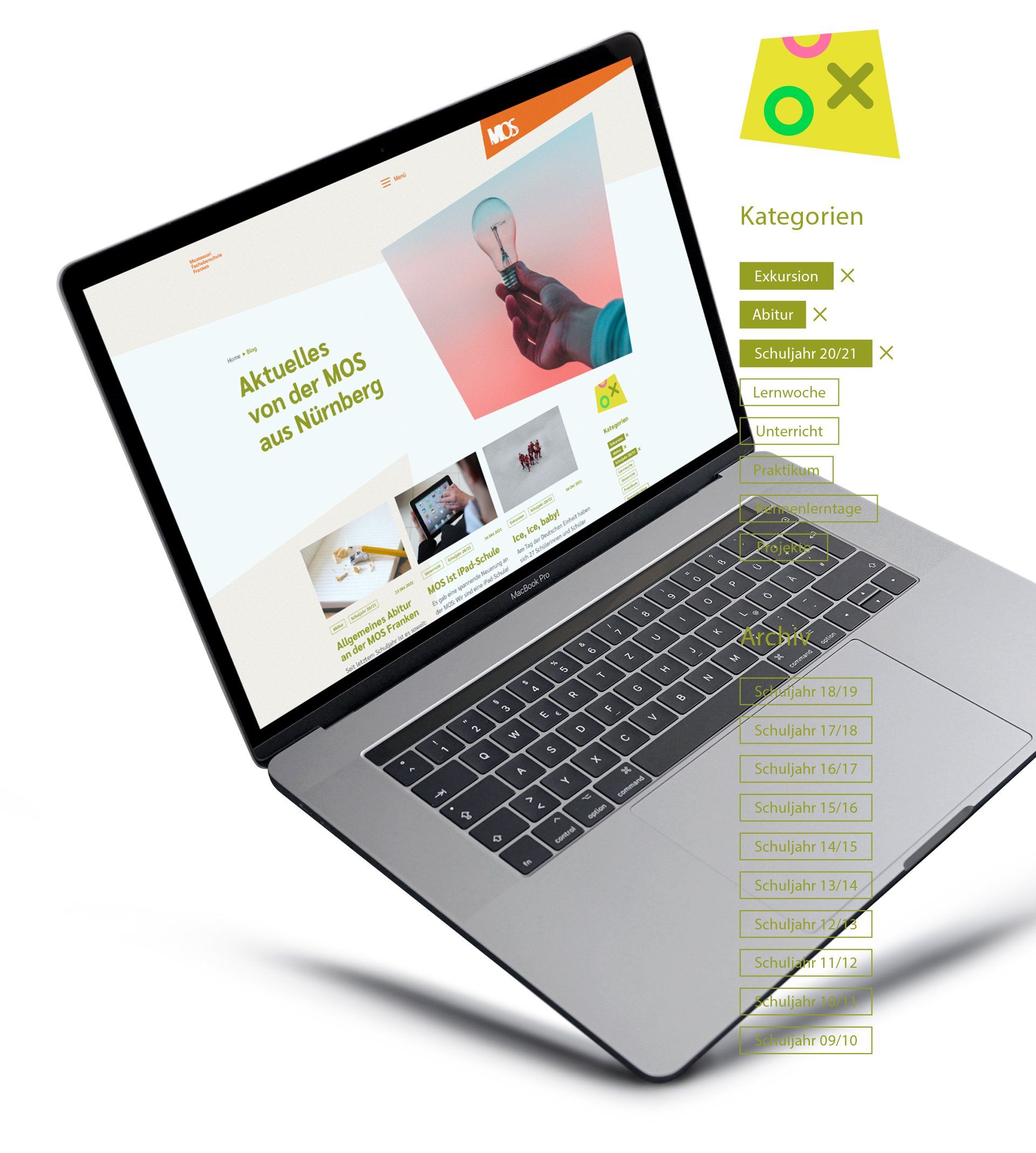 V8 Werbeagentur, Nürnberg, Montessori Fachoberschule, MOS Franken, Website