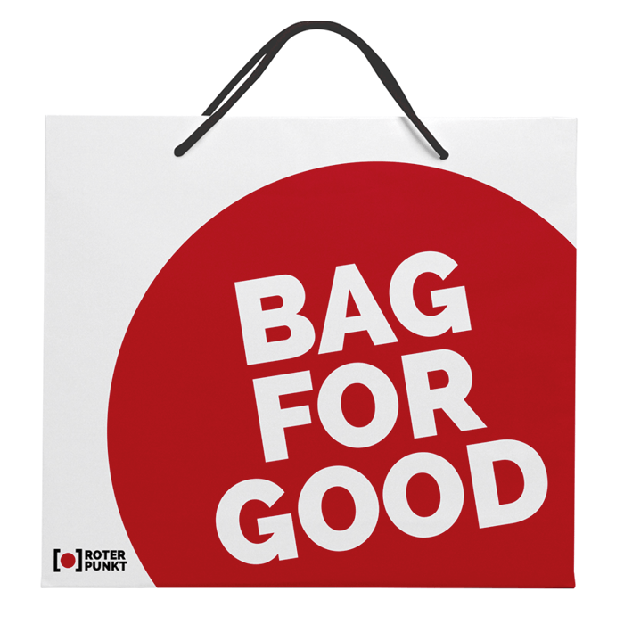 V8 Werbeagentur, Nürnberg, Motor für Makren, Roter Punkt, Einrichtungshaus, Branding, Tragetasche