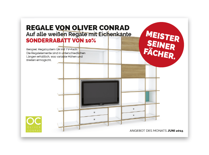 V8 Werbeagentur, Nürnberg, Motor für Marken, Roter Punkt, Angebot des Monats, Postkarte,