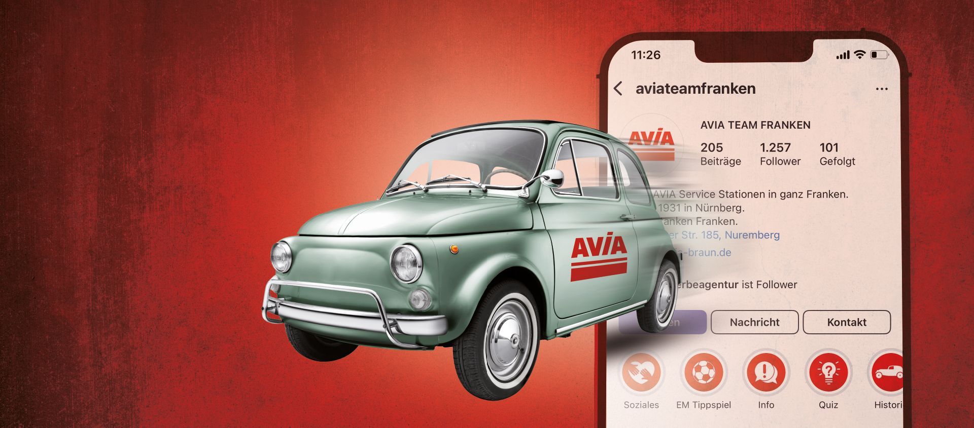 V8 Werbeagentur Nürnberg, Avia, Social Media