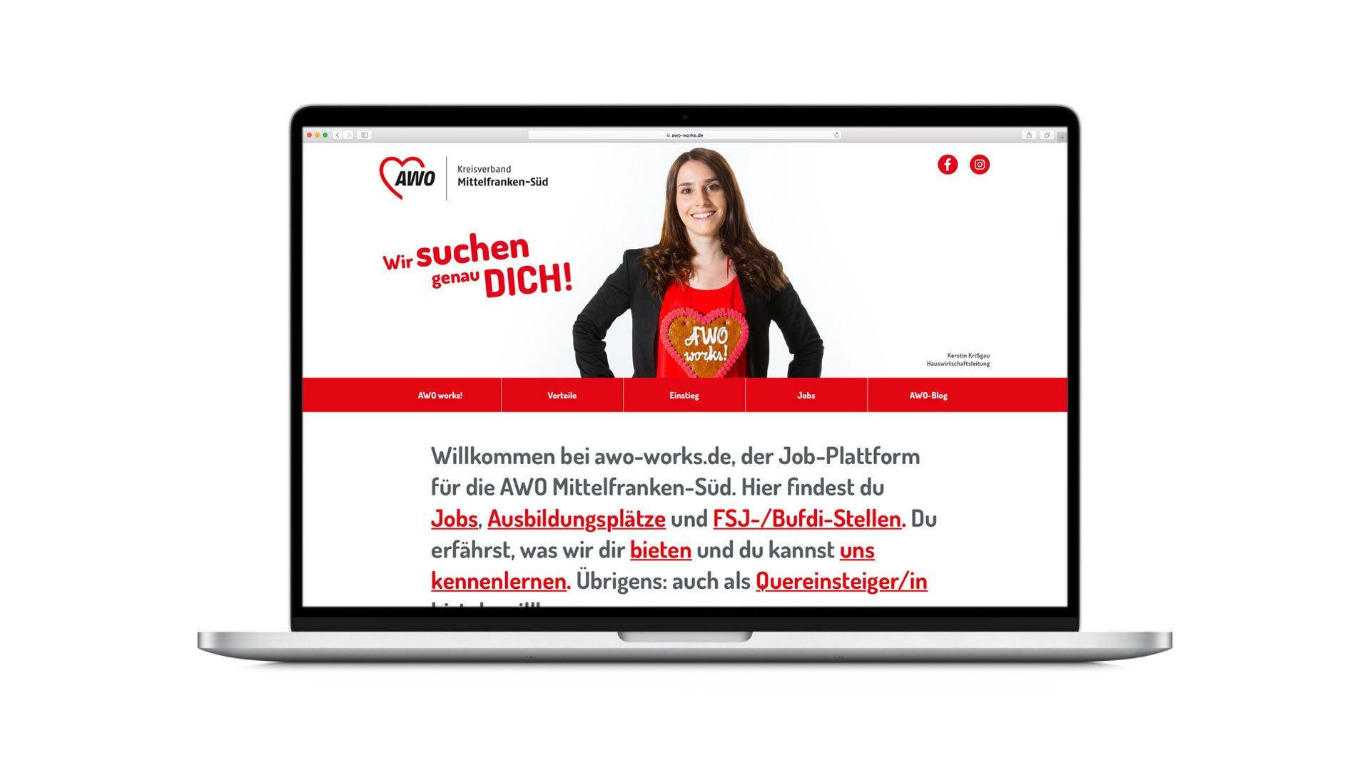 V8 Werbeagentur, Nürnberg, Motor für Marken, AWO Mittelfranken-Süd, Webdesign, Website