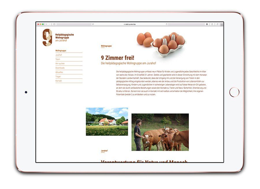 V8 Werbeagentur, Nürnberg, Die 9, Heilpädagogische Wohngruppe, Website, Webdesign, Internetauftritt