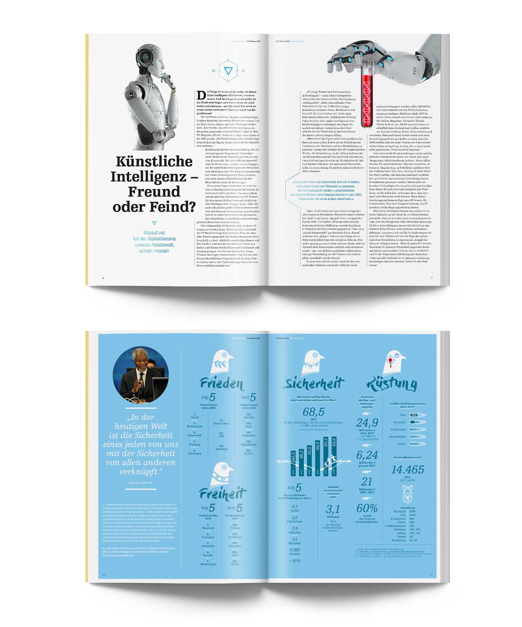 V8 Werbeagentur, Nürnberg, Magazin der Humanisitschen Vereinigung