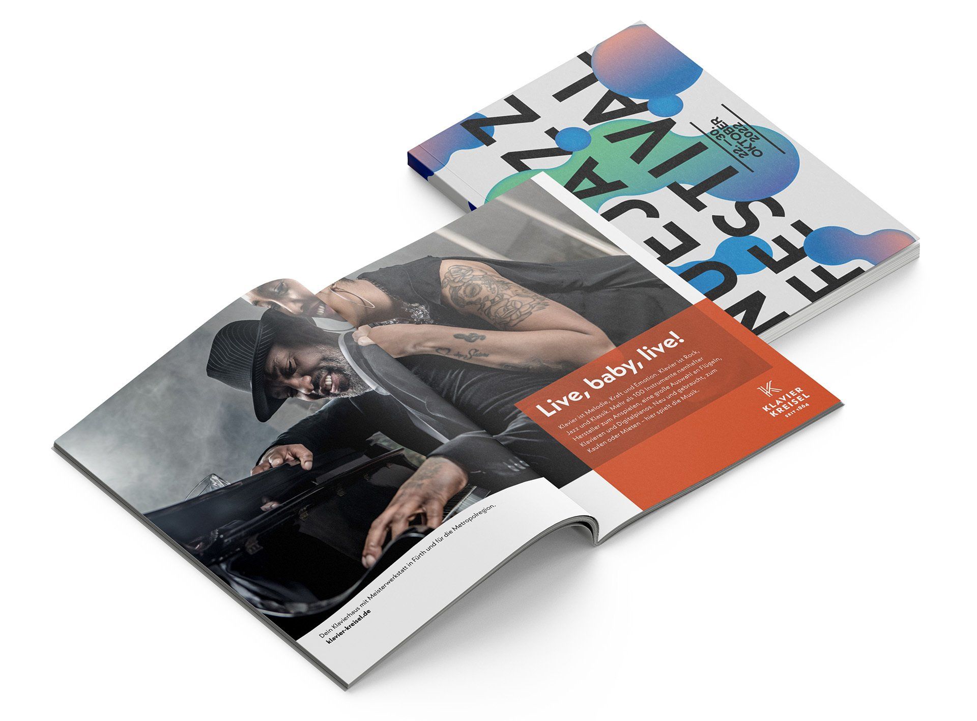 V8 Werbeagentur, Nürnberg, Marken, Klavier Kreisel, Flyer, Imageflyer, Print