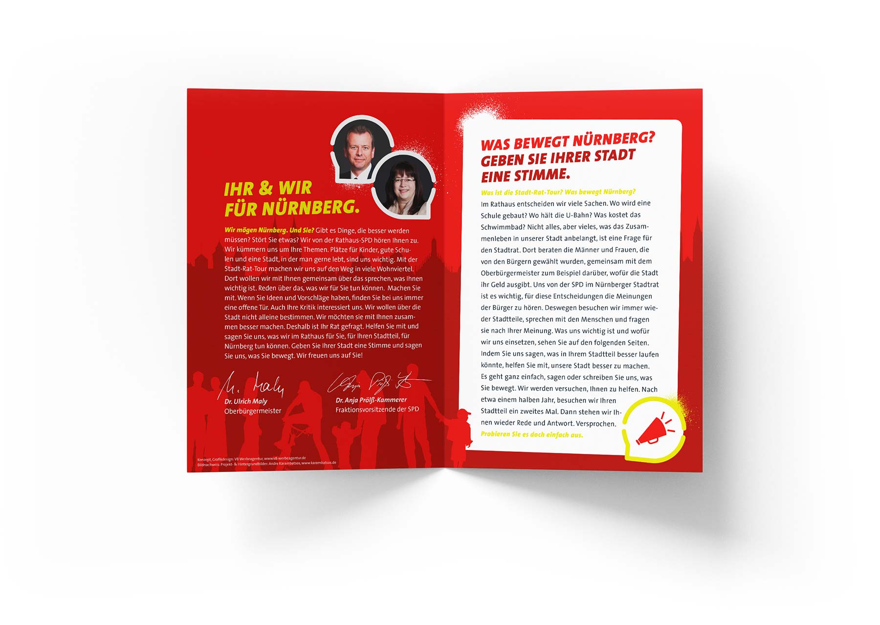 V8 Werbeagentur, SPD, Nürnberg, Flyer, Leaflets, SPD-Stadtratsfraktion
