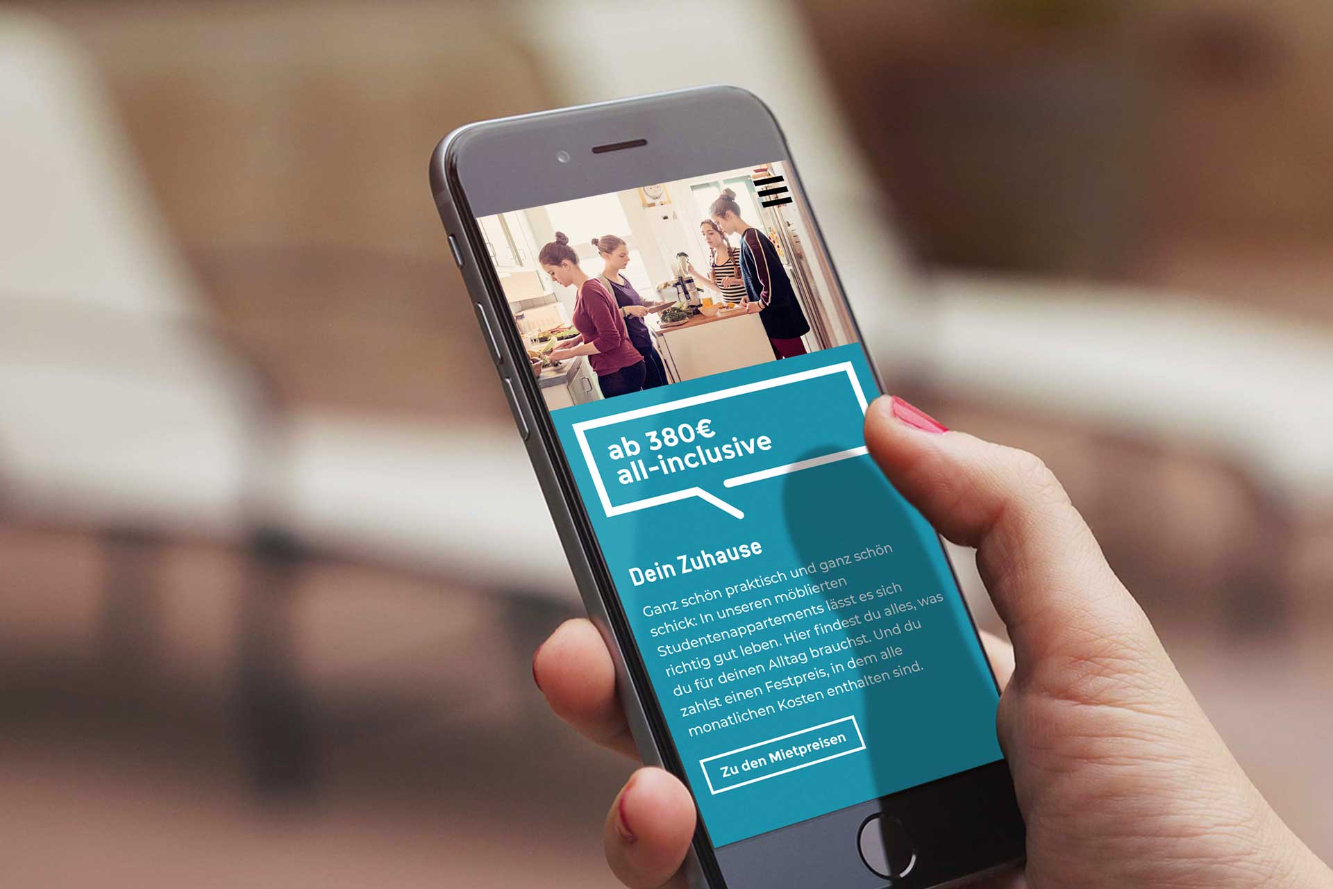 V8 Werbeagentur Nürnberg, Wohngut 78, Webdesign mit Responsive Design