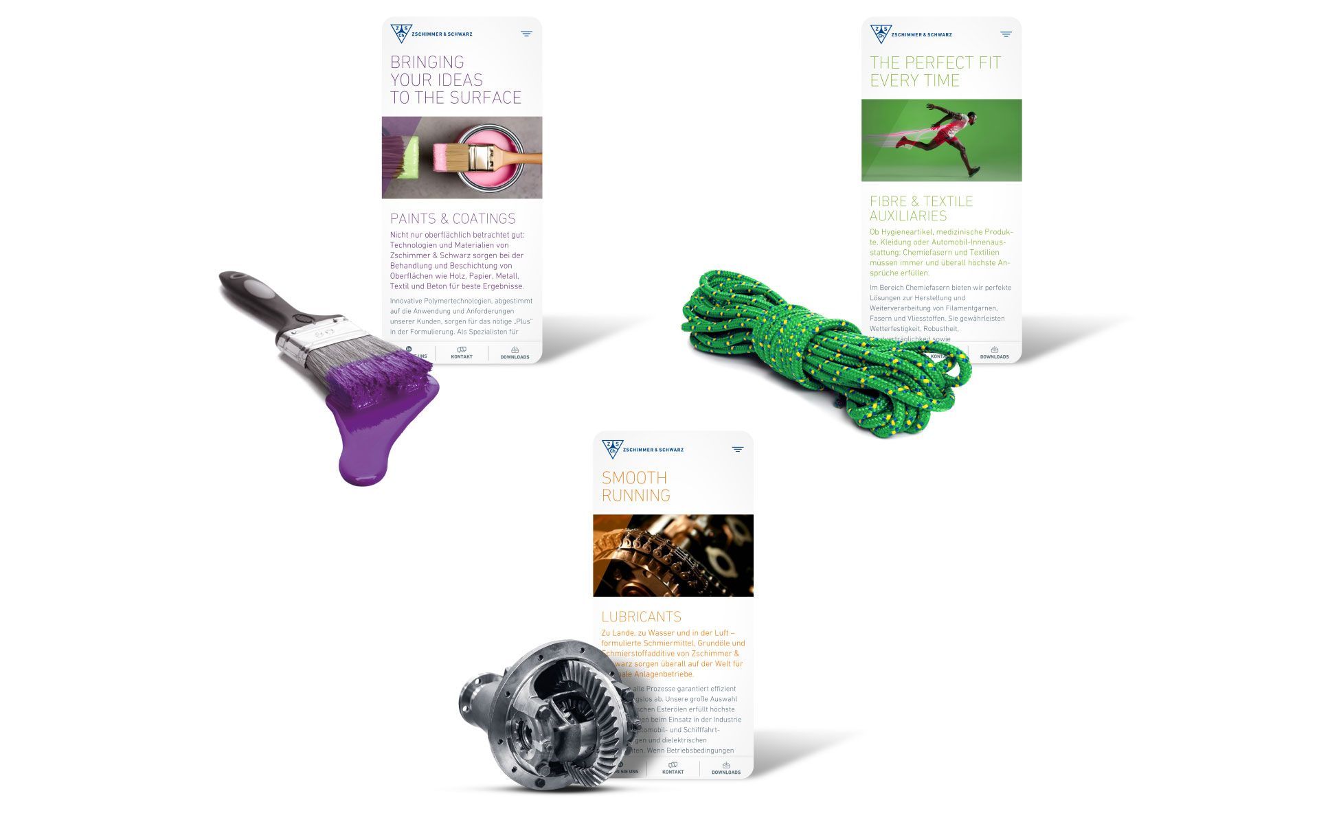 V8 Werbeagentur, Nürnberg, Marken, Zschimmer & Schwarz, Broschüren, Flyer, Leaflets