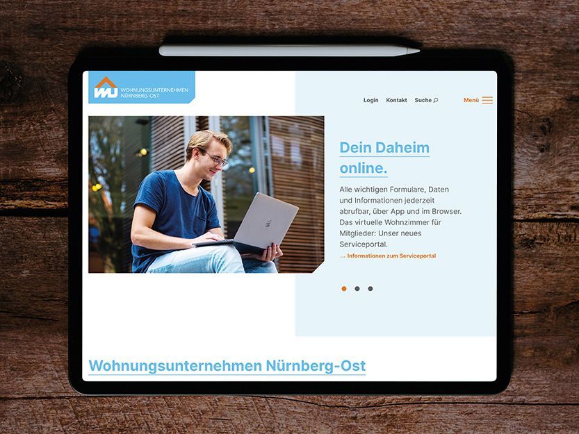 V8 Werbeagentur Nürnberg Website für WU Nürnberg Ost Wohnungsbauunternehmen