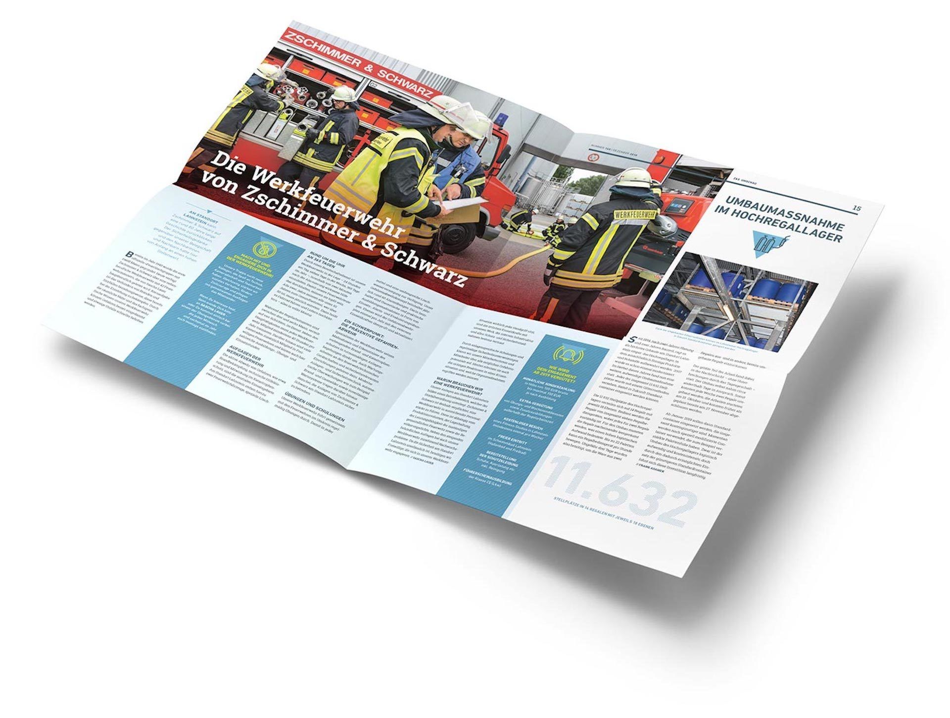 V8 Werbeagentur, Nürnberg, Motor für Makren, Zschimmer & Schwarz, Printmedium Mitarbeitermagazin Umschau