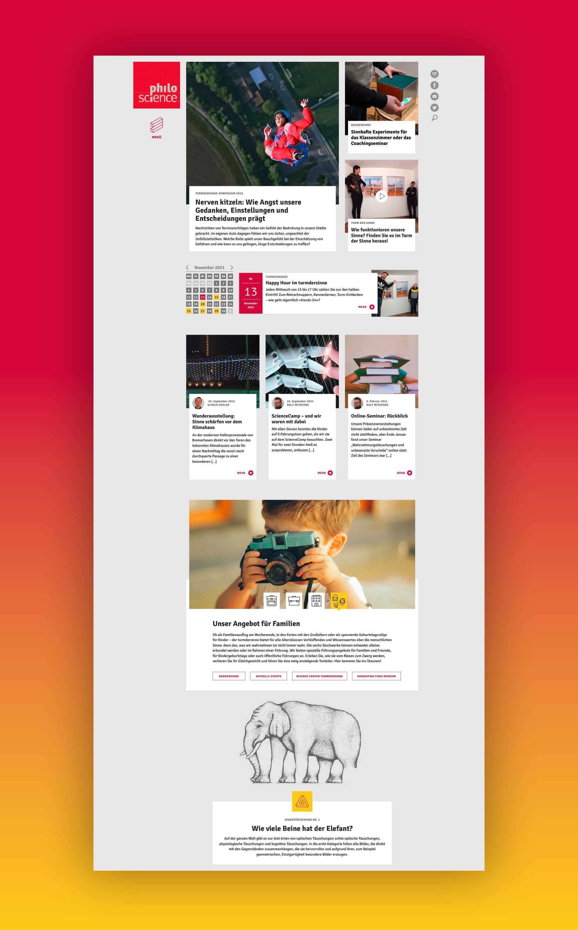 V8 Werbeagentur, Nürnberg, turmdersinne, philoscience, Webdesign, Internetauftritt