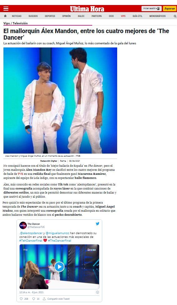 alex mandon rey finalista The Dancer