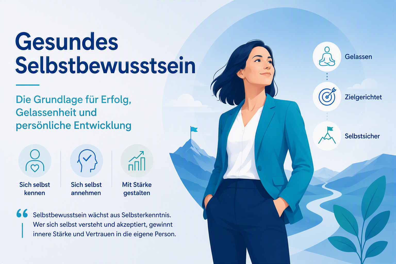 Eine Person mit einem gesunden Selbstbewusstsein und einer hohen Selbstreflexion