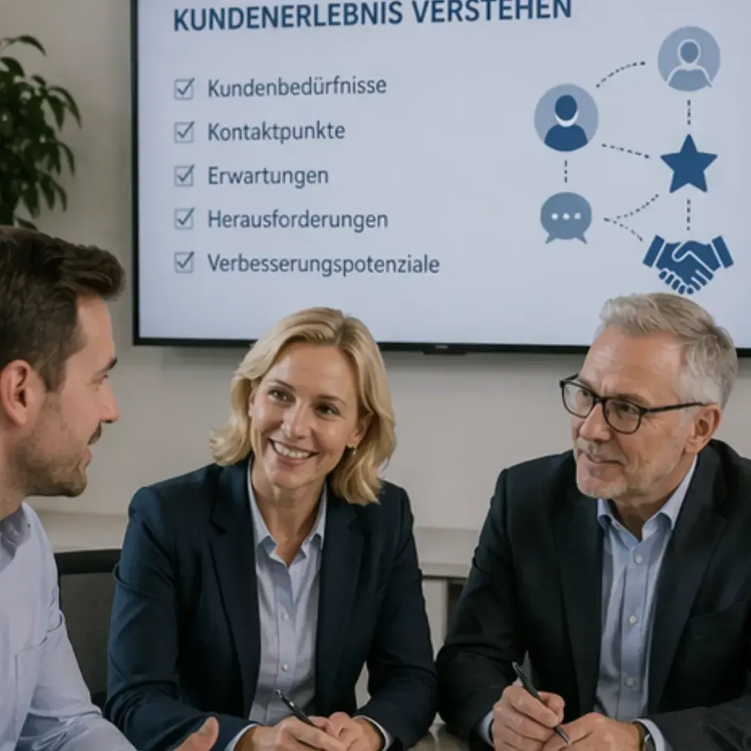 Illustration zu Service und Kundenfokus von BEITRAINING, für Mitarbeitende im Kontakt mit internen und externen Kunden
