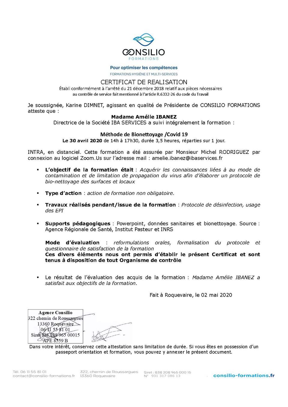 Notre certificat de formation à la désinfection pour le Covid 19 certificat-desinfection-covid-iba-services