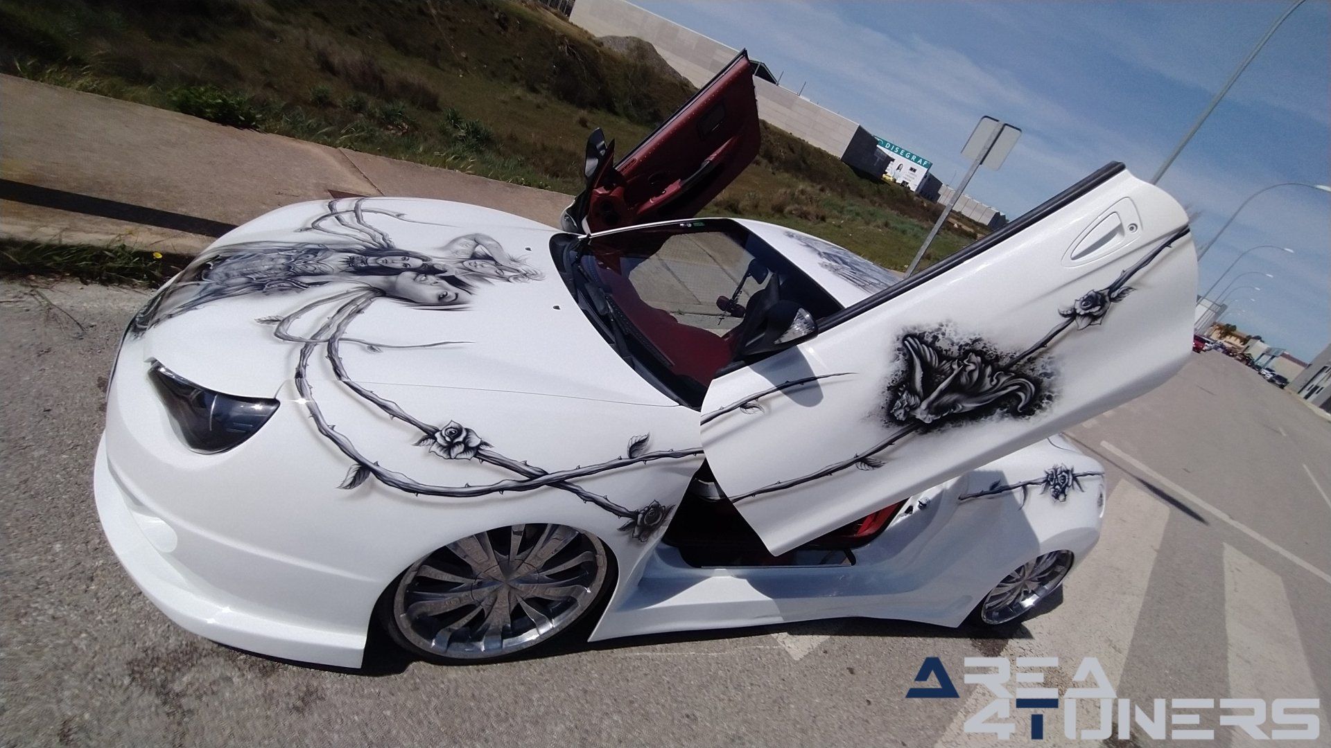 Imagen reportaje coche Tuning Hyundai Coupé White Rose Imagen perteneciente al reportaje sobre coche Tuning, de la revista Area4tuners sobre un Hyundai Coupé