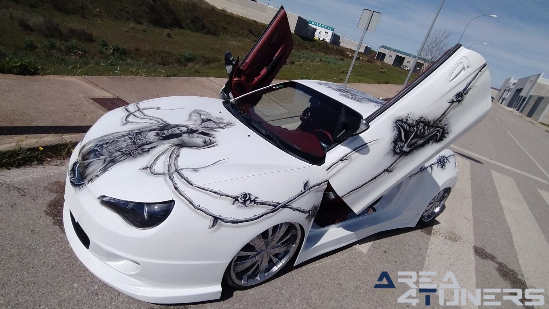 Imagen reportaje coche Tuning Hyundai Coupé White Rose Imagen perteneciente al reportaje sobre coche Tuning, de la revista Area4tuners sobre un Hyundai Coupé