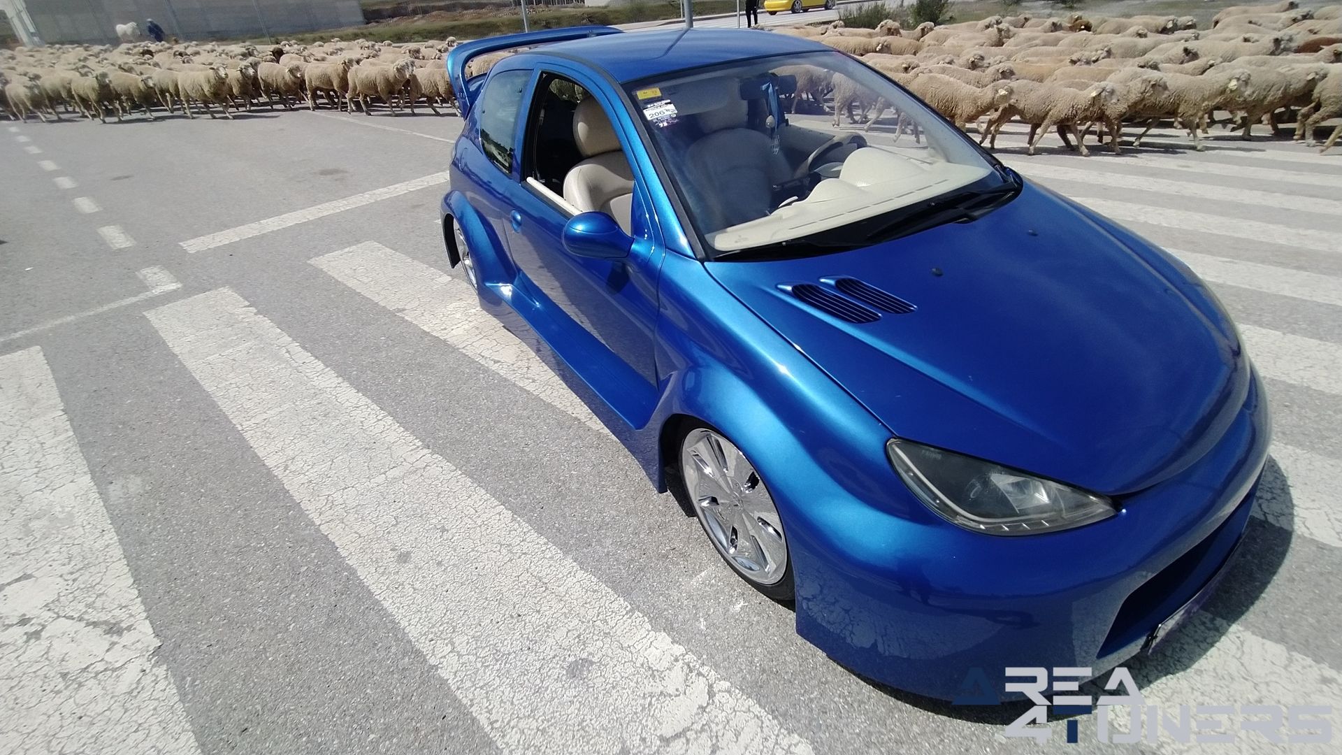 Imagen reportaje coche Tuning Peugeot 206 La Canica Azul Imagen perteneciente al reportaje de coche Tuning, de la revista Area4tuners sobre un Peugeot 206