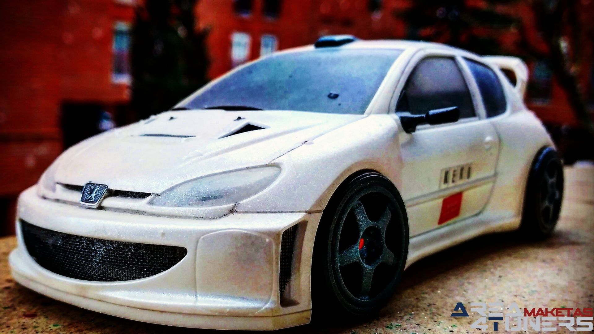 Reportaje maqueta Tuning Peugeot 206 Ghost Imagen perteneciente al reportaje fotográfico de la revista Tuning de publicación diaria Area4tuners.es sobre una maqueta Tuning  1:24 Peugeot 206