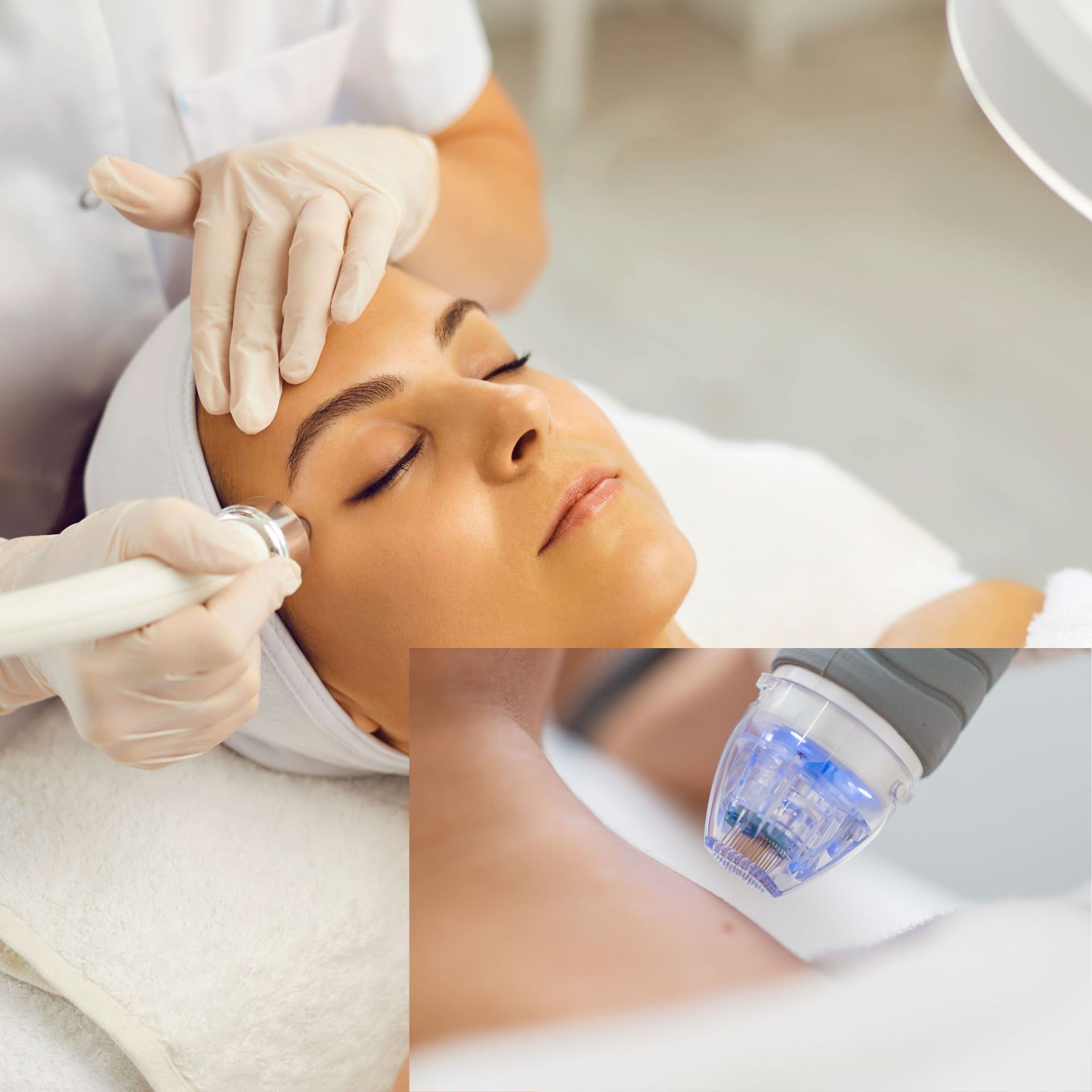 Bild zeigt eine Anti Aging-Behandlung mit dem Radiofrequenzneedling  bei der Hautmeisterin zur Hautverbesserung in Lüneburg.