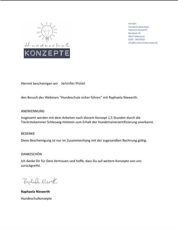 Wald & Hund - Fortbildung Zertifikat Aufbau Hundeschule
