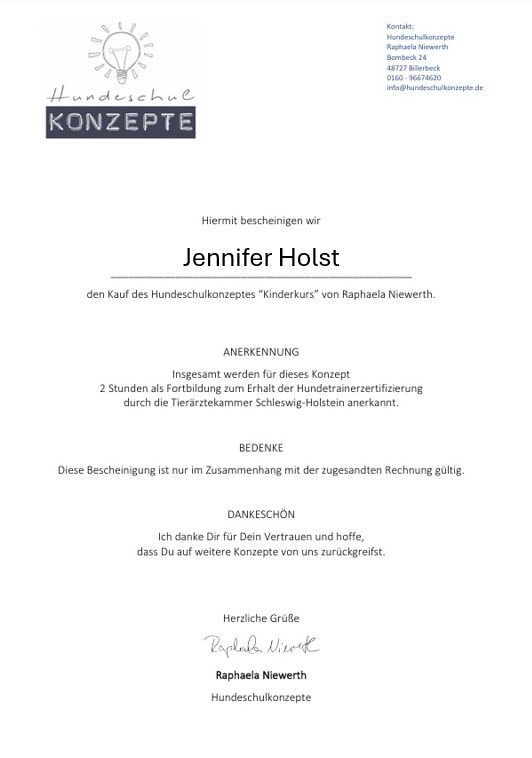 Wald & Hund - Fortbildung Zertifikat Kinderkurs