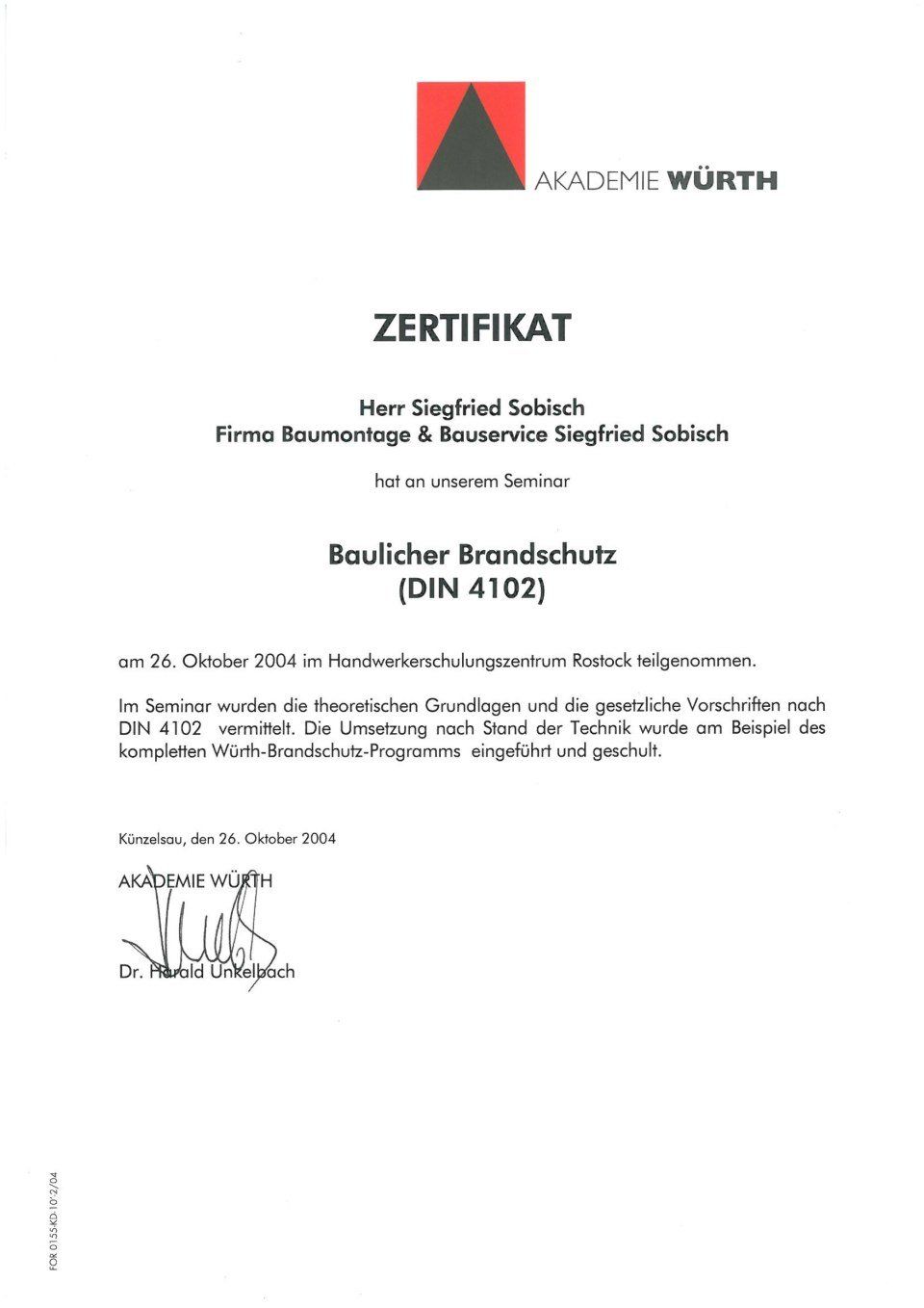 Zertifikat