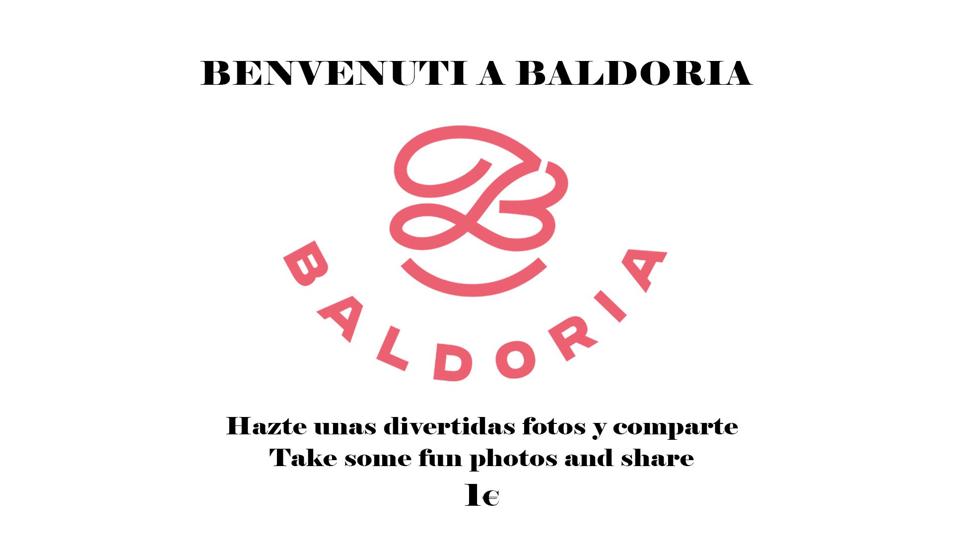 Pantalla de bienvenida fotomatón restaurante Baldoria