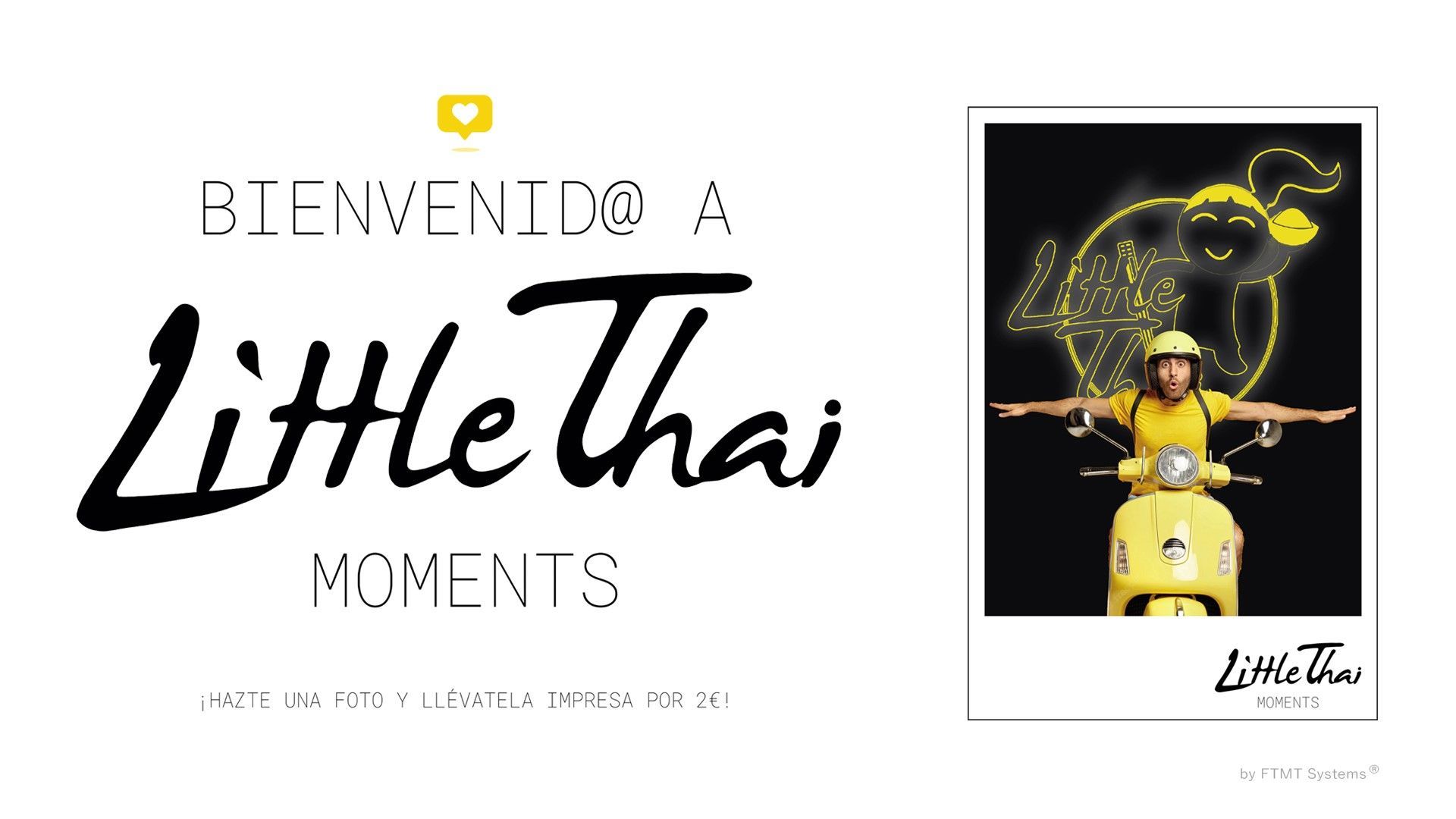 Pantalla bienvenida fotomatón restaurante Little Thai