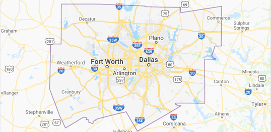 Dallas Fort Worth map