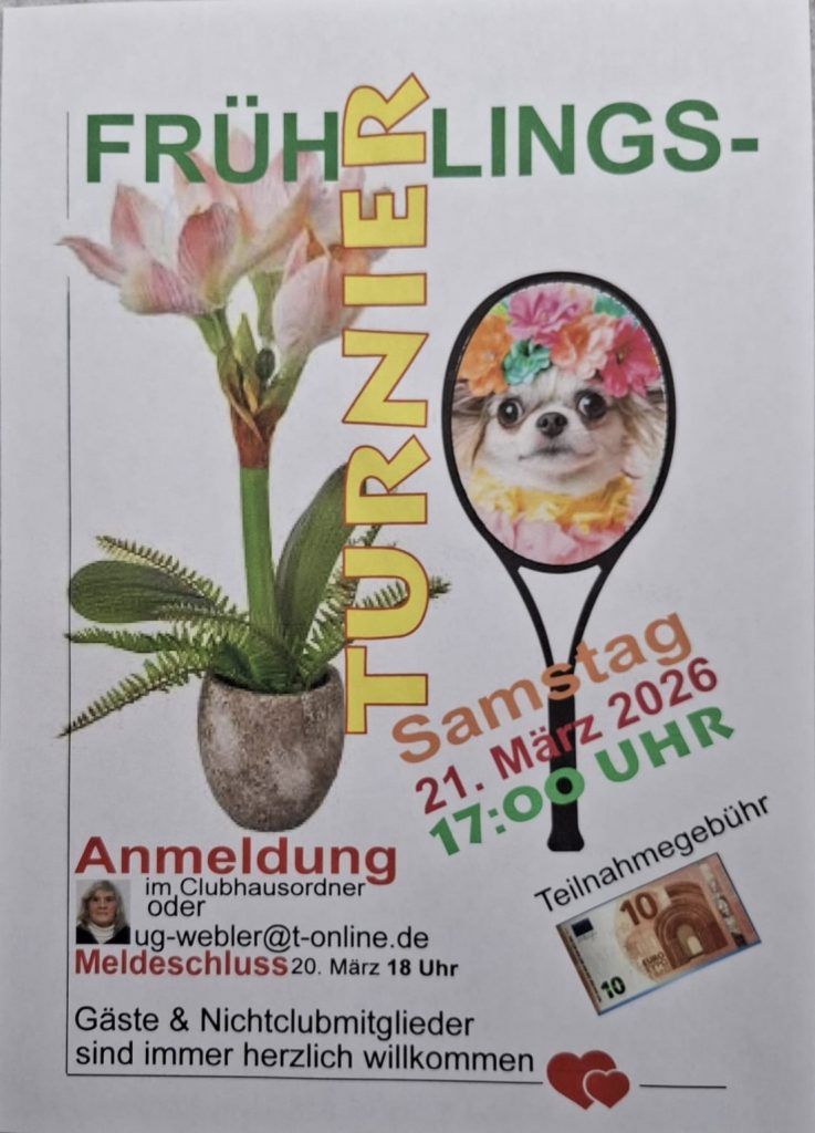 Tennis-Club, TC Blau-Weiß Bensheim, Aktuelles, News, Frühlingsturnier 2026, Tennisturnier,