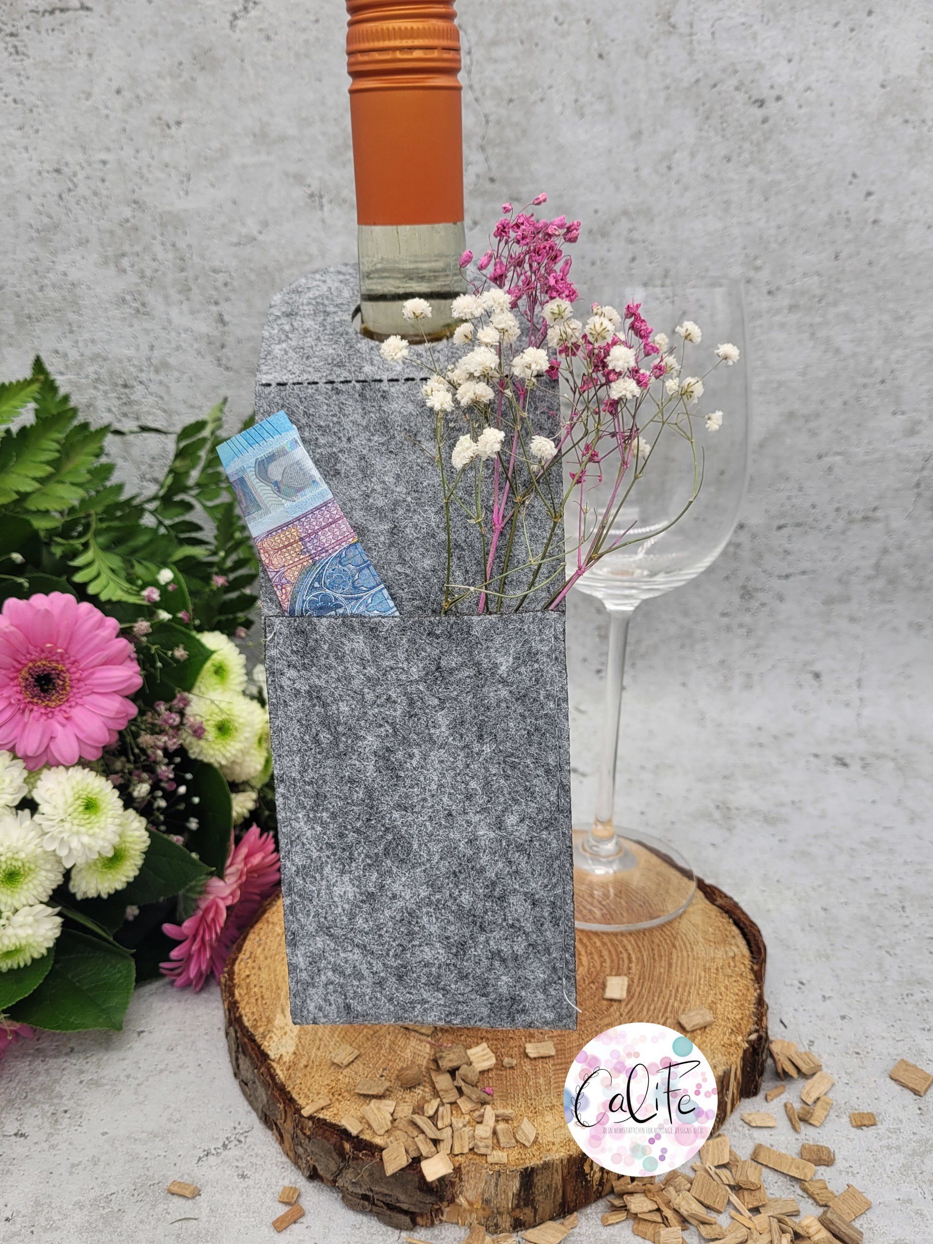 2 x Geschenkanhänger | Weinflasche