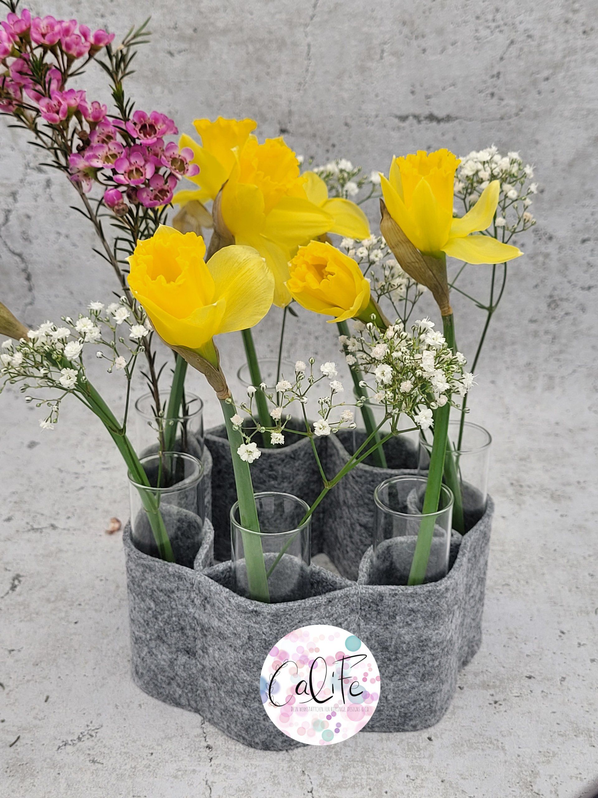 Filzbanderole für Reagenzglasvase